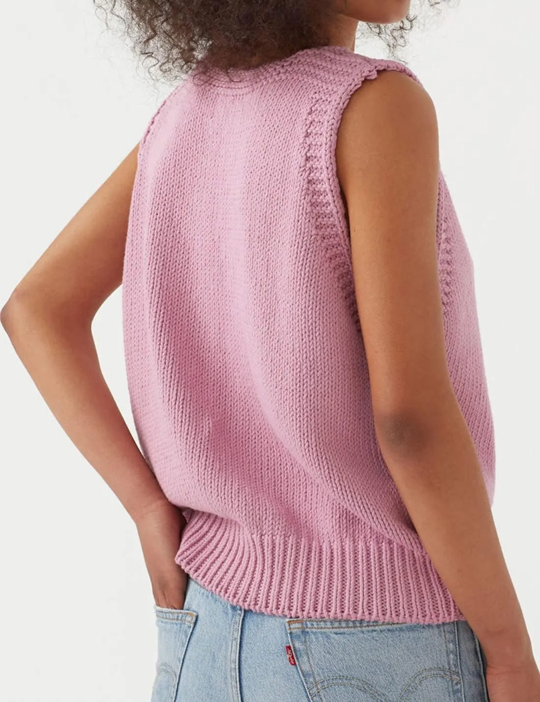 Locachy Women's V Neck Sleeveless Knit Pullover Sweater Vest Casual Cami Tank Top