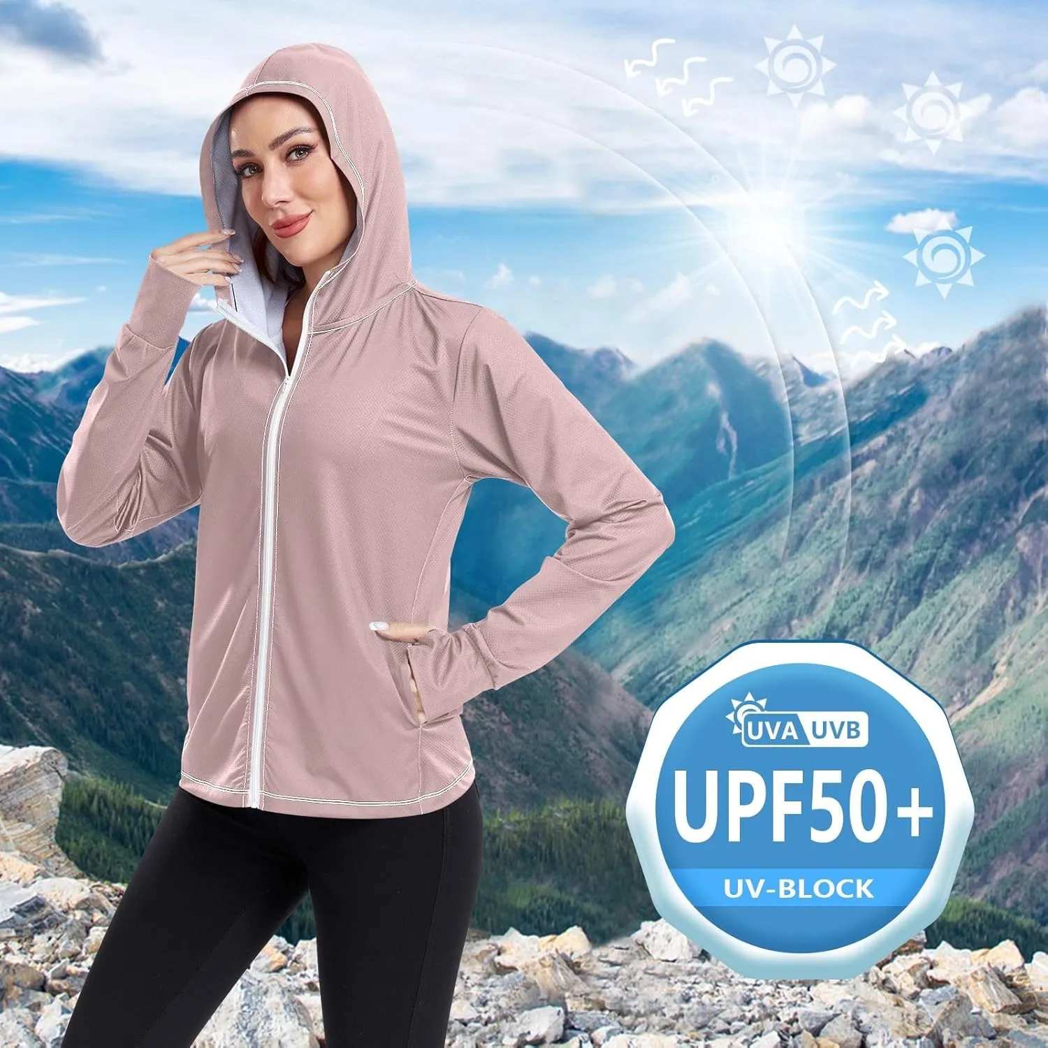 Lotus Womens UPF Hoodie UPF 50  UV Sun Protection Clothing Women's Hoodie Rash Guard