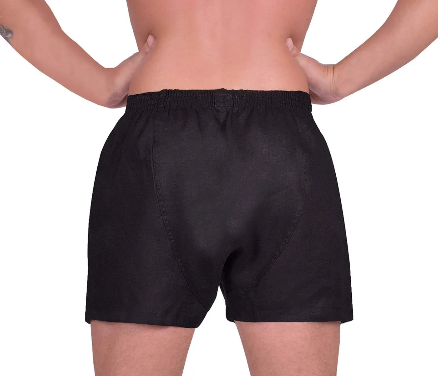 LUFT Mens Fine Linen Soft Stretch Elastic Waistband Underwear Boxer Shorts