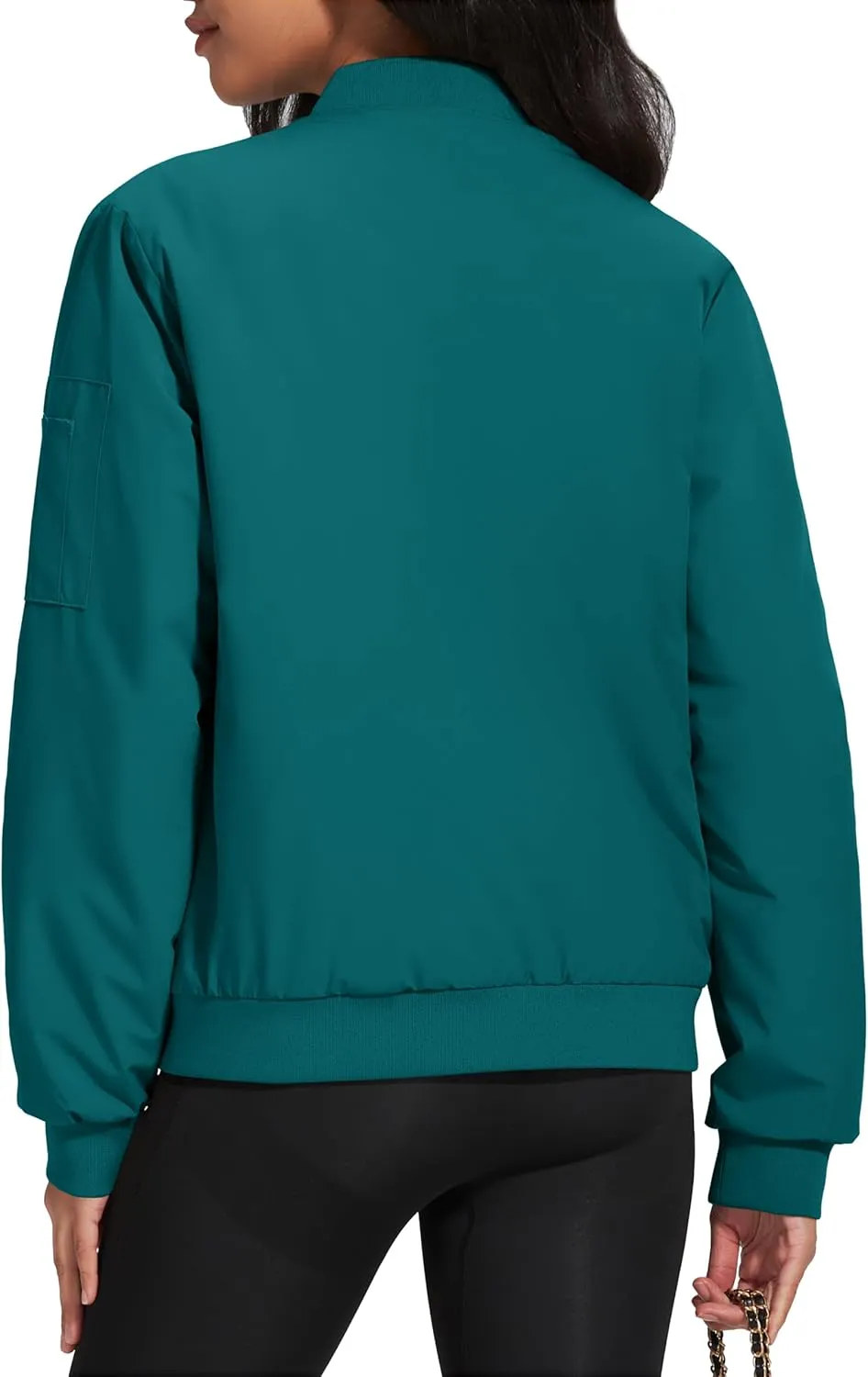 MAGCOMSEN Women's Winter Bomber Jacket Casual Basic Zip Up Padded Coats Water Resistant Long Sleeve Outwear with Pockets