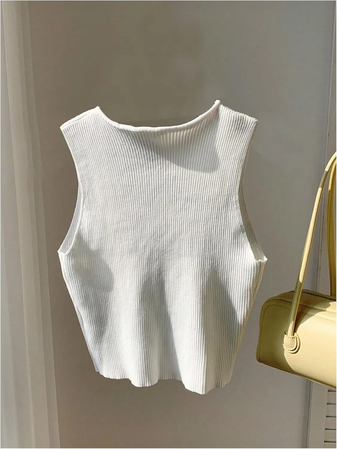 MakeMeChic Women's Bow Knot Sweater Vest Crew Neck Sleeveless Knit Vest Top