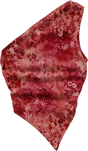 MakeMeChic Women's Floral One Shoulder Tank Top Ruched Asymmetrical Sleeveless Y2k Tops