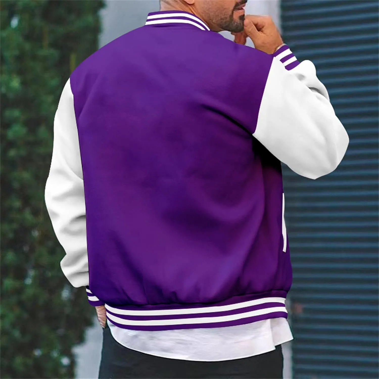 Man's Varsity Baseball Jacket Causal Winter Button Coat Slim Fit Cotton Letterman Baseball Bomber Jackets
