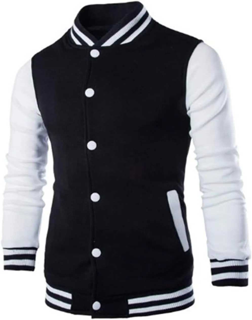 Man's Varsity Baseball Jacket Causal Winter Button Coat Slim Fit Cotton Letterman Baseball Bomber Jackets