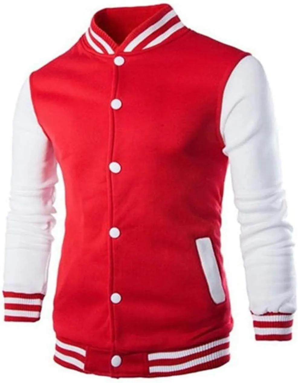 Man's Varsity Baseball Jacket Causal Winter Button Coat Slim Fit Cotton Letterman Baseball Bomber Jackets