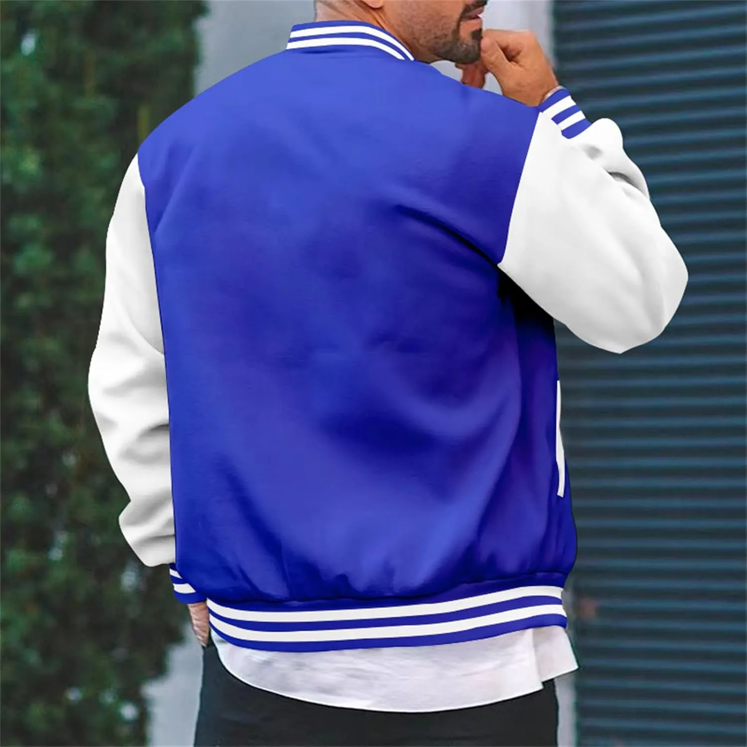 Man's Varsity Baseball Jacket Causal Winter Button Coat Slim Fit Cotton Letterman Baseball Bomber Jackets