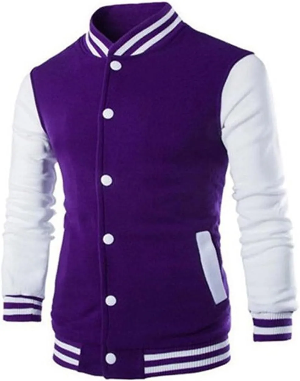 Man's Varsity Baseball Jacket Causal Winter Button Coat Slim Fit Cotton Letterman Baseball Bomber Jackets