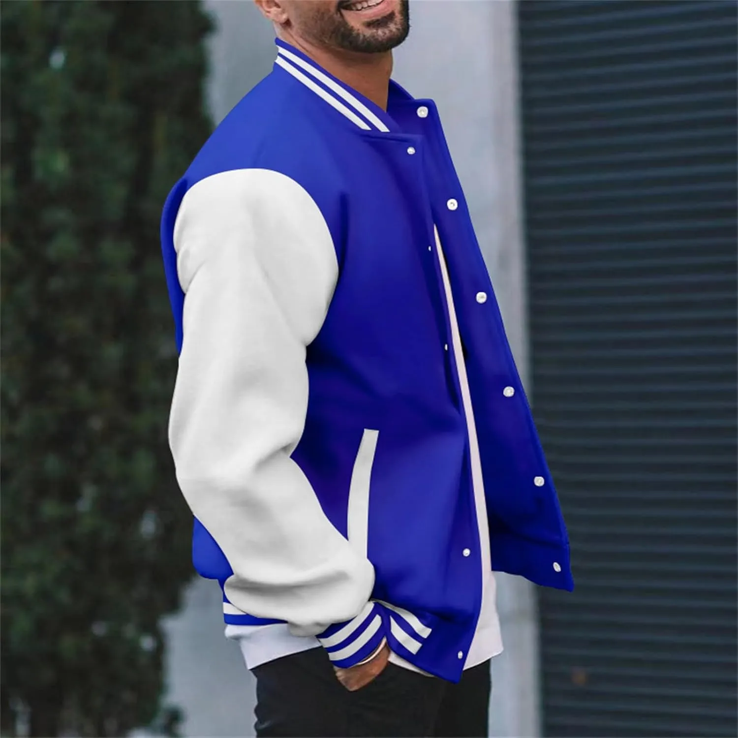 Man's Varsity Baseball Jacket Causal Winter Button Coat Slim Fit Cotton Letterman Baseball Bomber Jackets