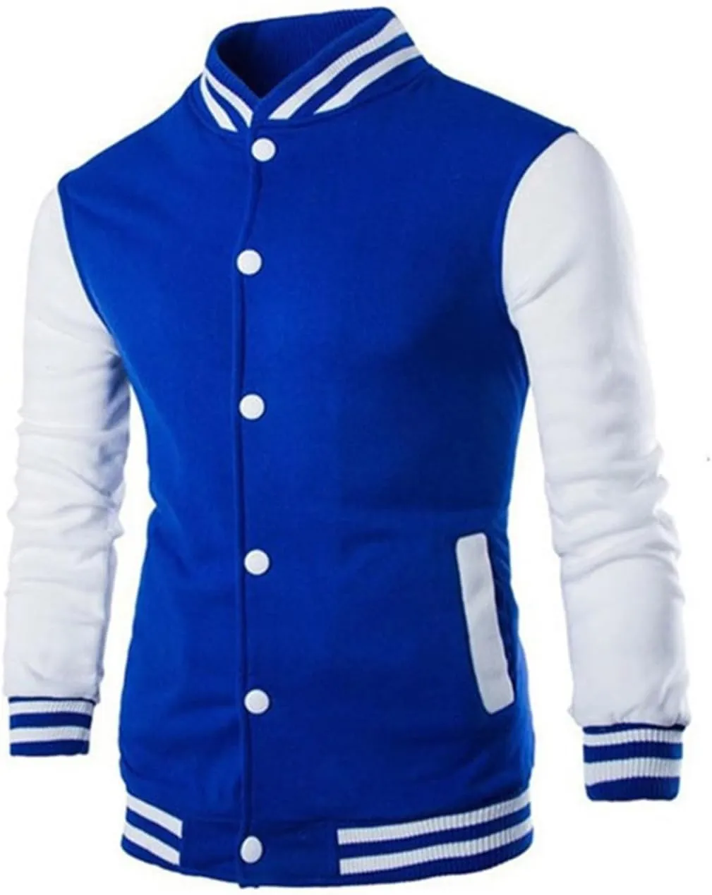 Man's Varsity Baseball Jacket Causal Winter Button Coat Slim Fit Cotton Letterman Baseball Bomber Jackets