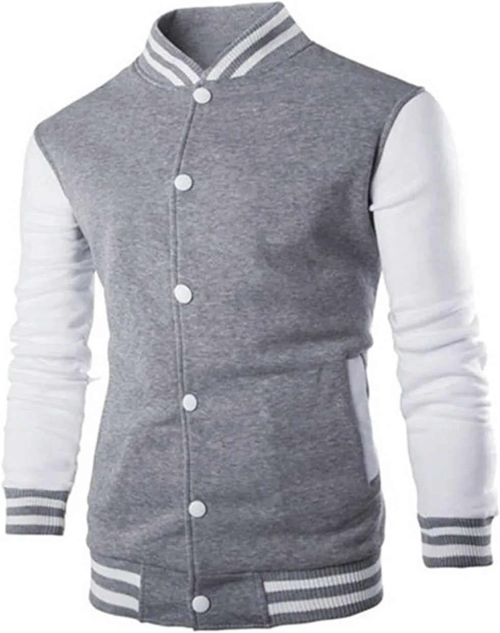 Man's Varsity Baseball Jacket Causal Winter Button Coat Slim Fit Cotton Letterman Baseball Bomber Jackets