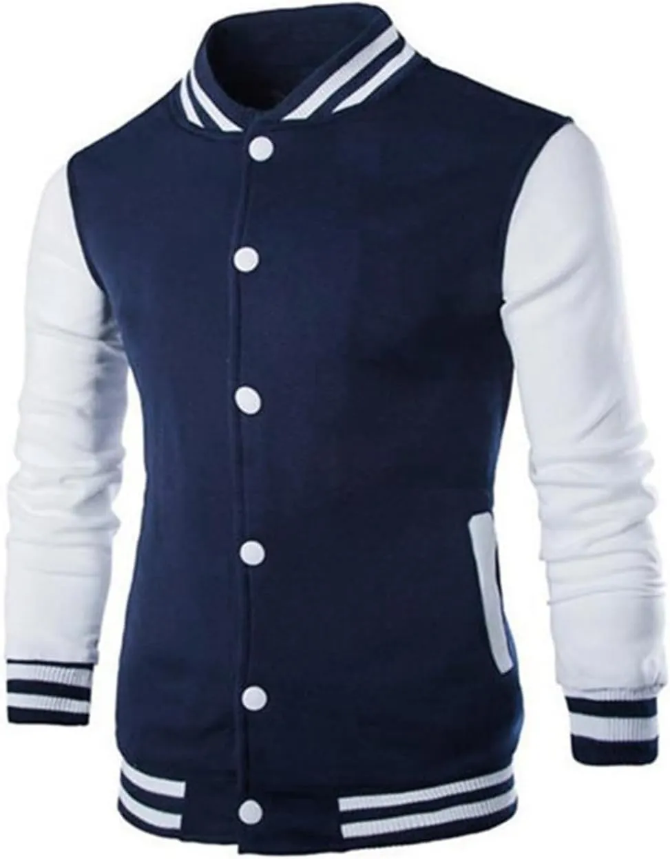 Man's Varsity Baseball Jacket Causal Winter Button Coat Slim Fit Cotton Letterman Baseball Bomber Jackets