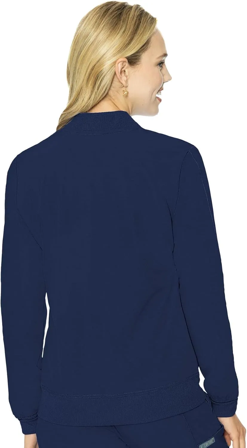 Med Couture Peaches Women Warm-Up Scrub Jacket - Lightweight, Moisture-Wicking, SPF 50, Missy Fit - MC8674