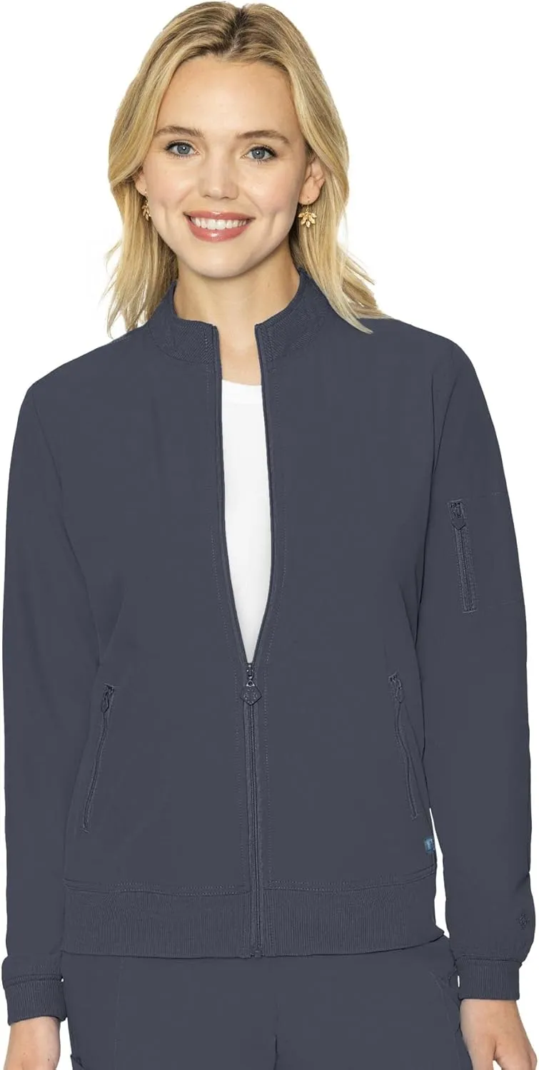 Med Couture Peaches Women Warm-Up Scrub Jacket - Lightweight, Moisture-Wicking, SPF 50, Missy Fit - MC8674