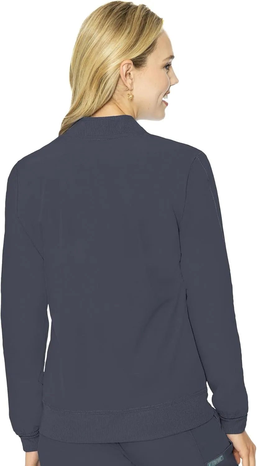 Med Couture Peaches Women Warm-Up Scrub Jacket - Lightweight, Moisture-Wicking, SPF 50, Missy Fit - MC8674
