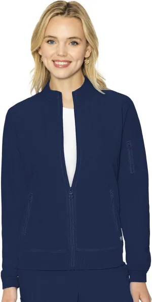 Med Couture Peaches Women Warm-Up Scrub Jacket - Lightweight, Moisture-Wicking, SPF 50, Missy Fit - MC8674