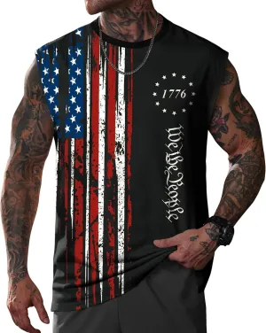 Men Graphic Muscle Tank Top Gym Workout Summer Casual Sleeveless Shirts (S-XXL)