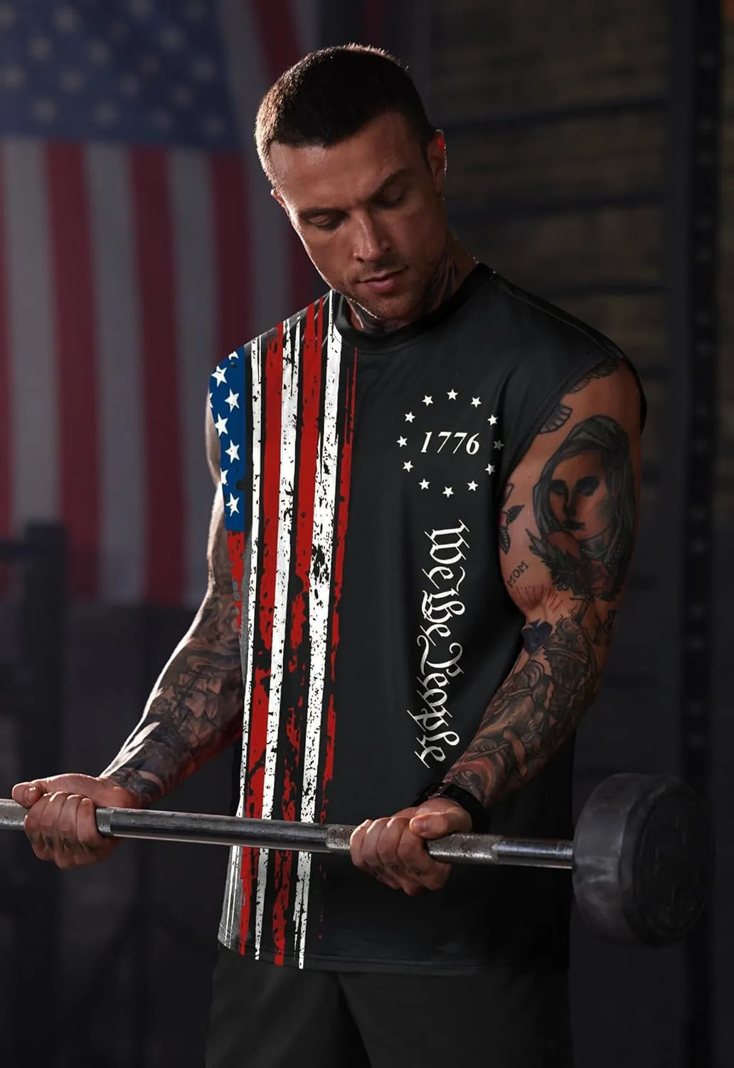 Men Graphic Muscle Tank Top Gym Workout Summer Casual Sleeveless Shirts (S-XXL)