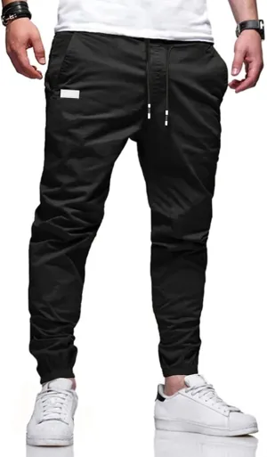 Men Joggers Chino Cargo Pants Hiking Outdoor Recreation Pants Twill Fitness Track Jogging Pants Casual Cotton Pants