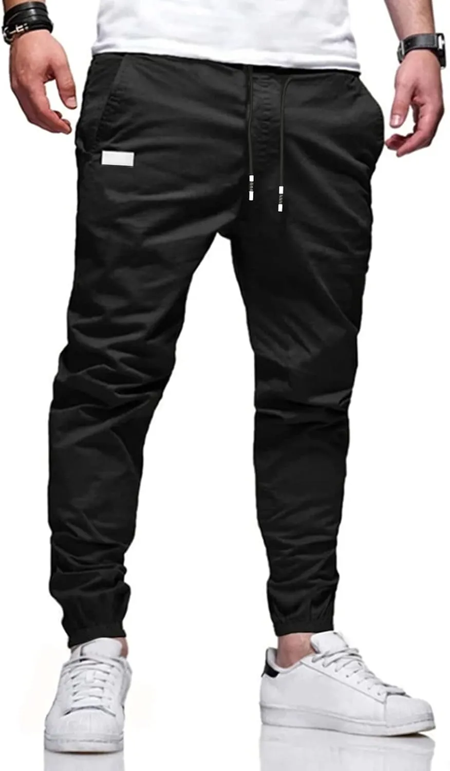 Men Joggers Chino Cargo Pants Hiking Outdoor Recreation Pants Twill Fitness Track Jogging Pants Casual Cotton Pants
