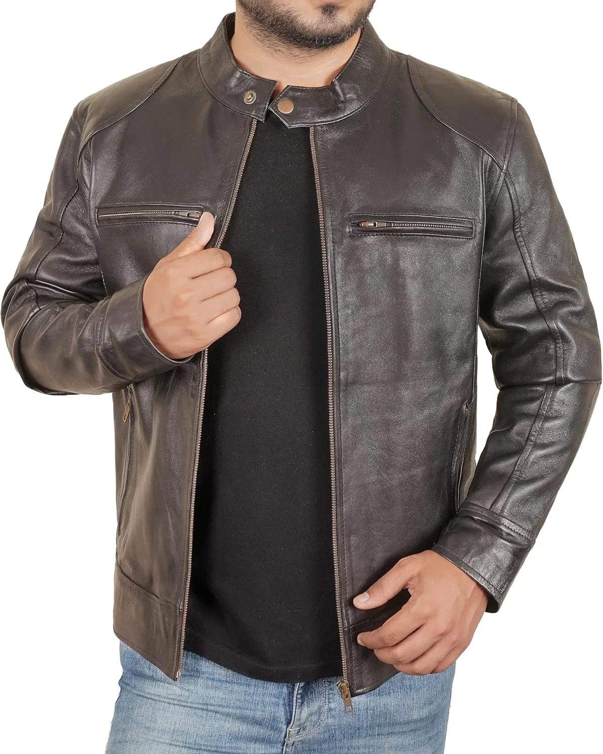 Men Leather Jacket - Genuine Leather Jacket for Men