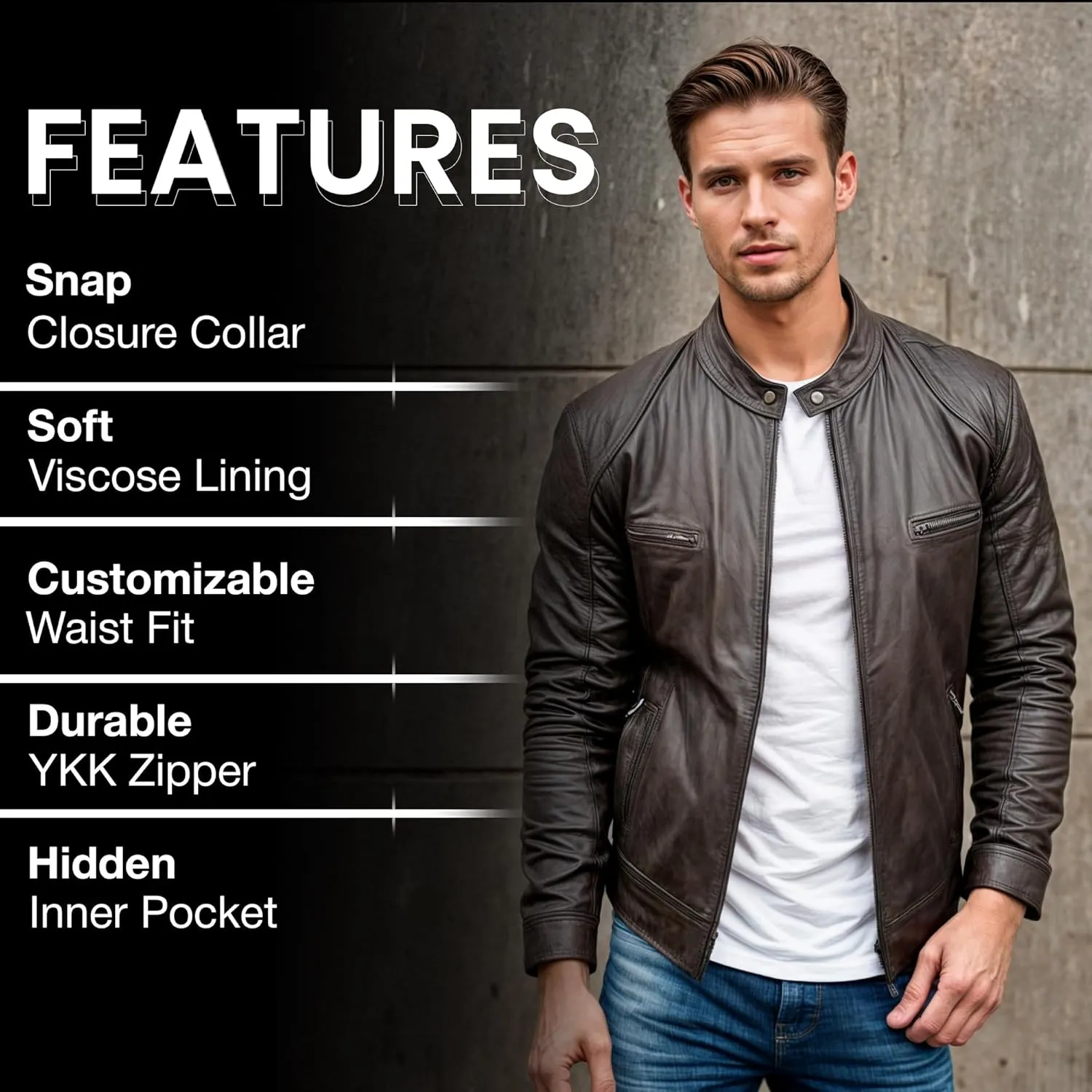 Men Leather Jacket - Genuine Leather Jacket for Men