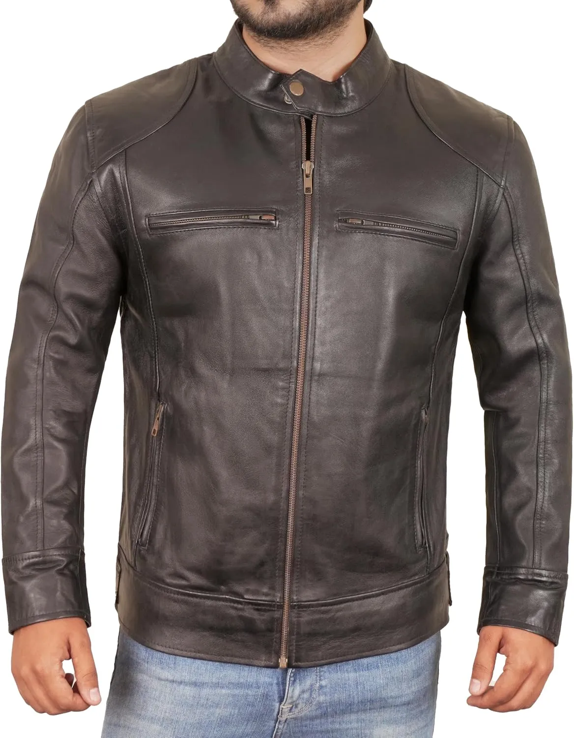 Men Leather Jacket - Genuine Leather Jacket for Men