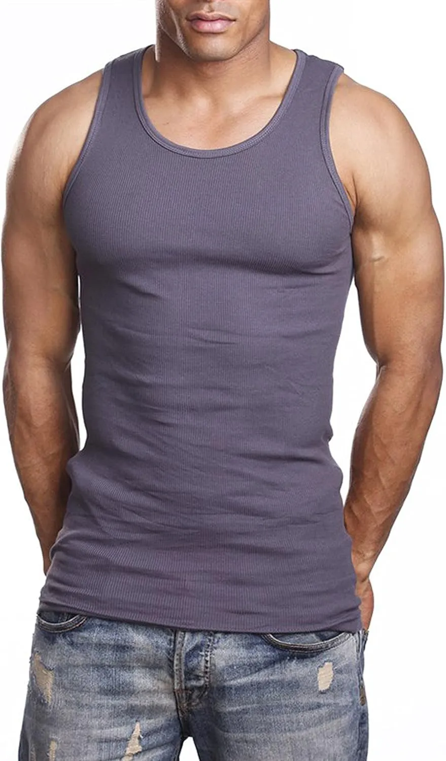 Mens Camo Muscle Tank Top Gym Work Out Super Thick 3 Pack