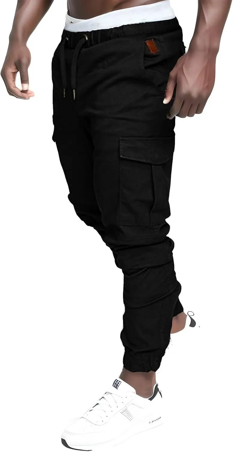 Men's Casual Joggers Sweatpants Athletic Pants Loose Fit Hiking Trousers Outdoor Wearing Pants with Pockets