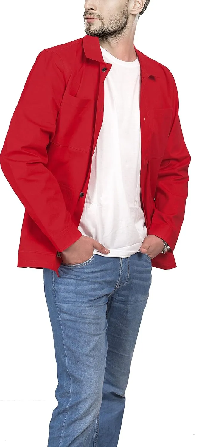 Mens Casual Lightweight Jacket Cotton Overshirts Button Down Shirt Jackets Regular & Big-tall Shacket Jacket