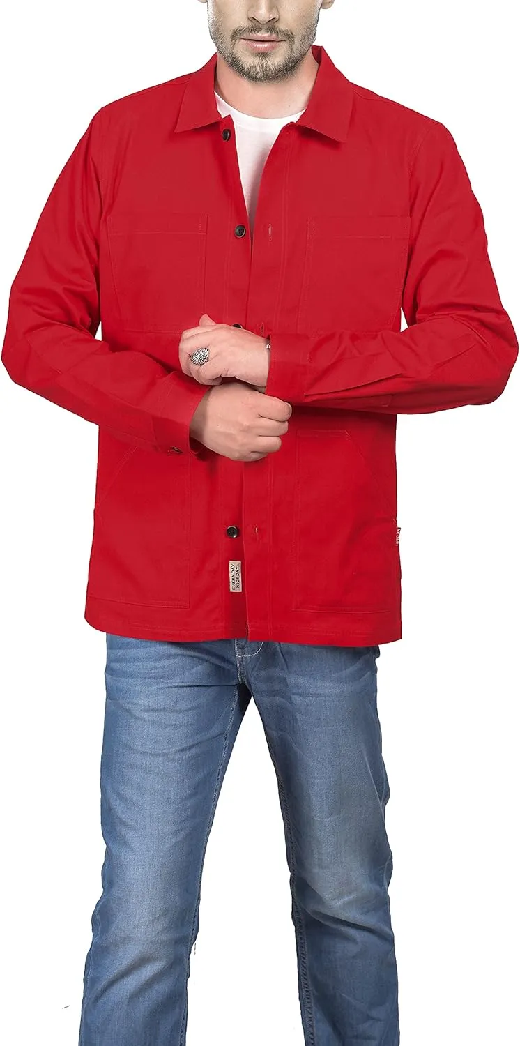 Mens Casual Lightweight Jacket Cotton Overshirts Button Down Shirt Jackets Regular & Big-tall Shacket Jacket