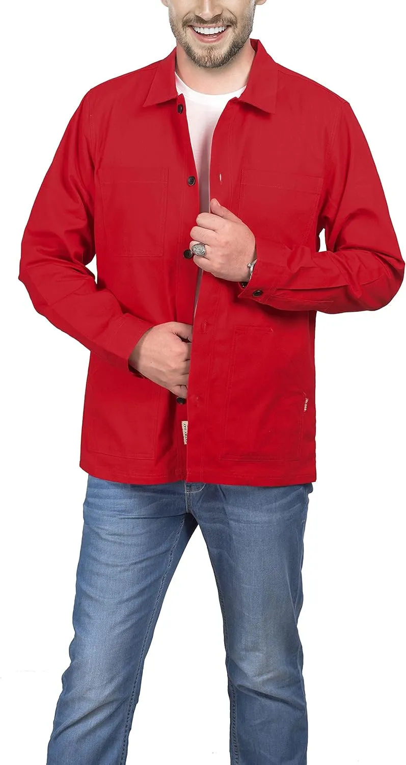 Mens Casual Lightweight Jacket Cotton Overshirts Button Down Shirt Jackets Regular & Big-tall Shacket Jacket