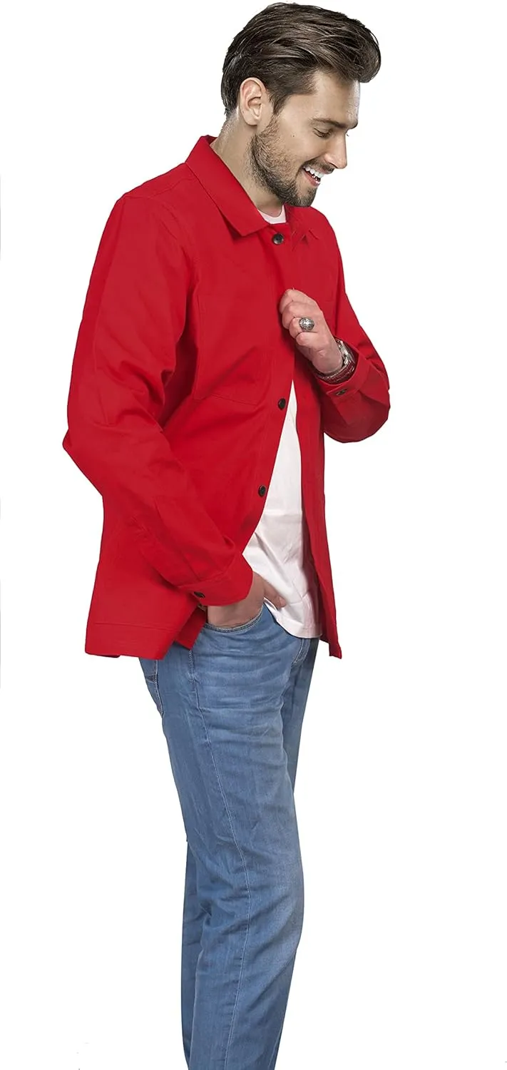 Mens Casual Lightweight Jacket Cotton Overshirts Button Down Shirt Jackets Regular & Big-tall Shacket Jacket