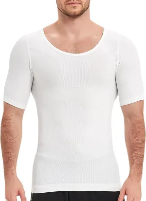 Mens Compression Shirts Short Sleeve, Gynecomastia Undershirt, Slimming Tank Top, Shapewear Vest