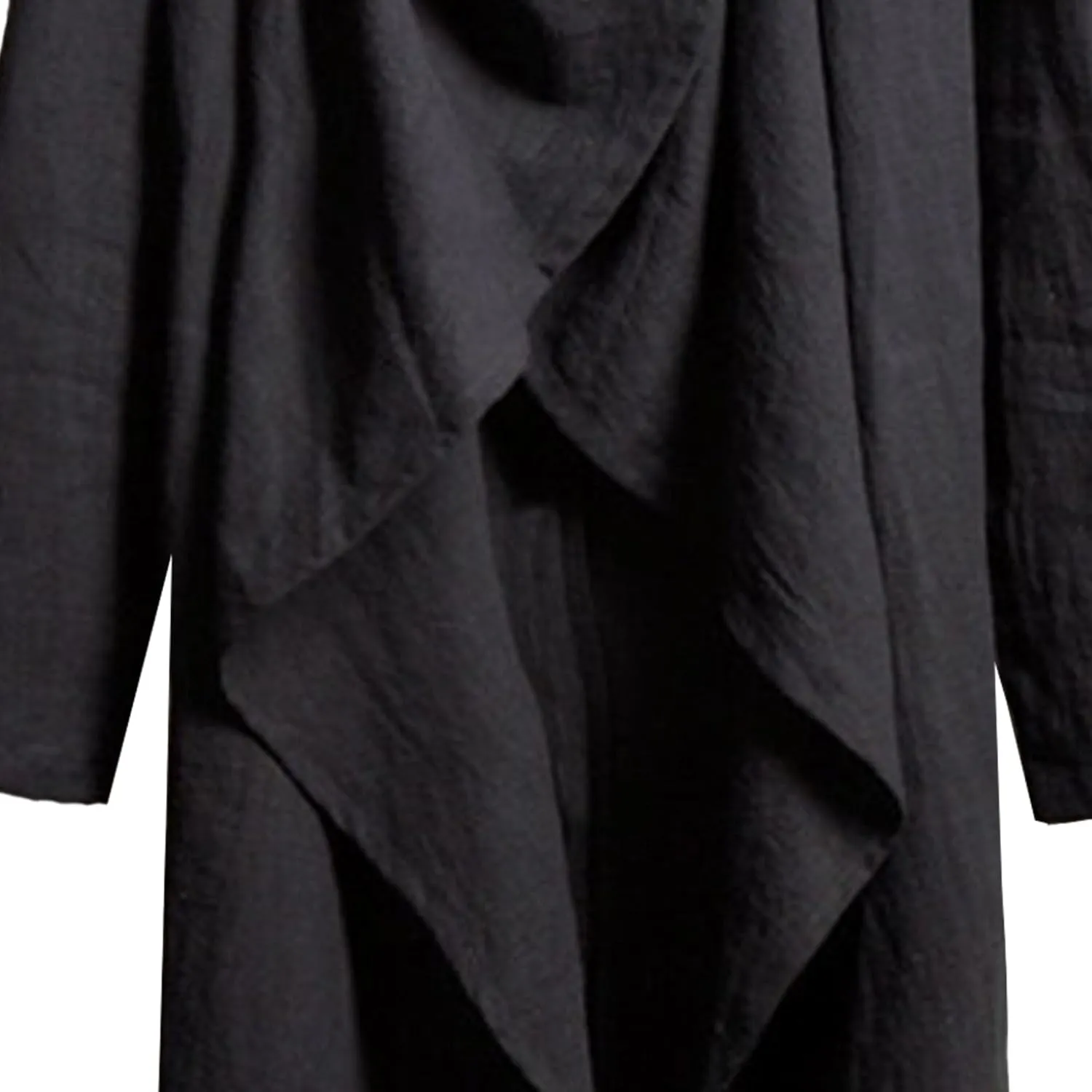 Men's Cotton Linen Irregular Cloak Long Sleeve Loose Poncho Cape Coat Long Jacket Cardigan Outwear Trench Coat