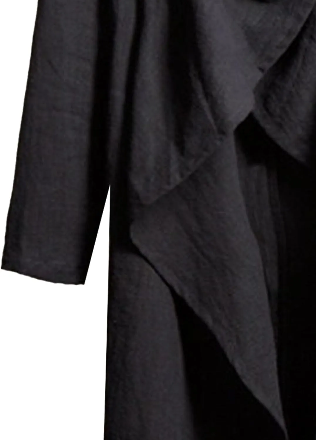 Men's Cotton Linen Irregular Cloak Long Sleeve Loose Poncho Cape Coat Long Jacket Cardigan Outwear Trench Coat