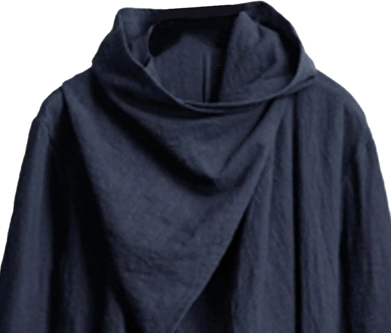 Men's Cotton Linen Irregular Cloak Long Sleeve Loose Poncho Cape Coat Long Jacket Cardigan Outwear Trench Coat