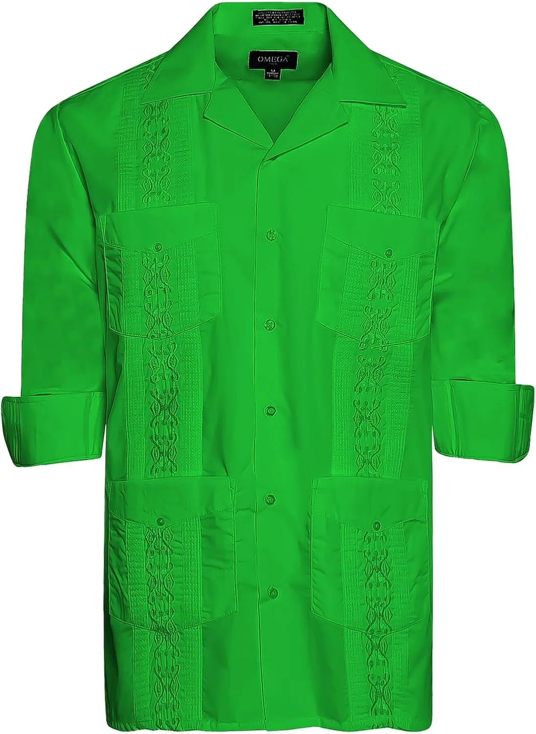 Men's Cuban Guayabera Long Sleeve Shirts Wedding Cigar Beach Bartender Casual