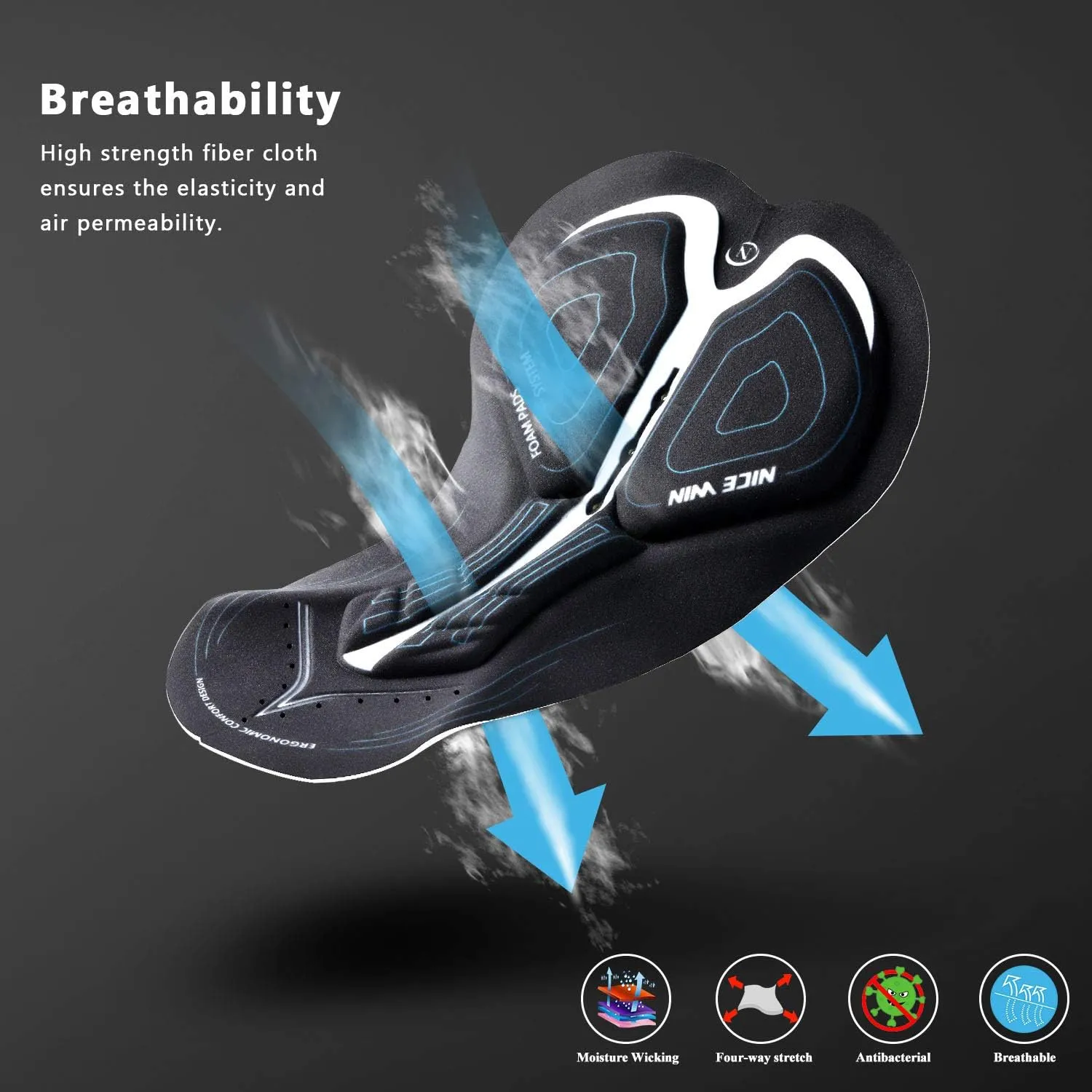 Men's Cycling Shorts Anti-Slip Leg 4D Padded Bike Shorts with 3-Pockets Breathable Biking Bicycle Motorcycle Half-Pants