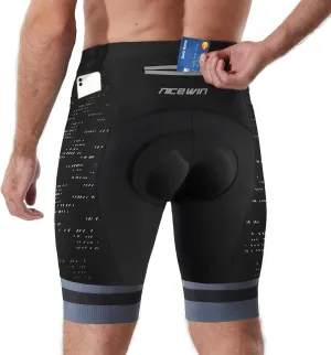 Men's Cycling Shorts Anti-Slip Leg 4D Padded Bike Shorts with 3-Pockets Breathable Biking Bicycle Motorcycle Half-Pants