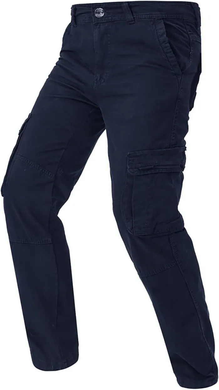 Mens Hiking Outdoor Recreation PantsMens Casual Cargo Pants Elastic Waist Loose Straight Fit Trousers Outdoor Athletic Pants with Multi PocketsSkinny Chinos
