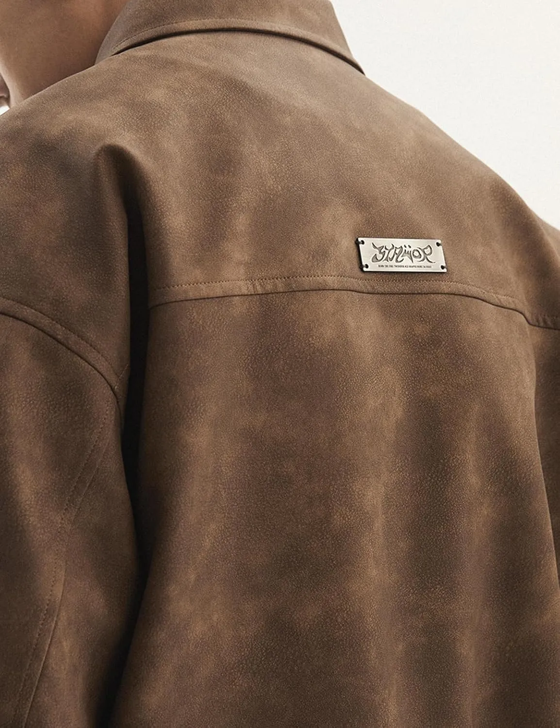 Men's Oversized Faux Leather Zip Up Bomber Jacket 90S Vintage Biker Racing Moto Jackets Streetwear Coats