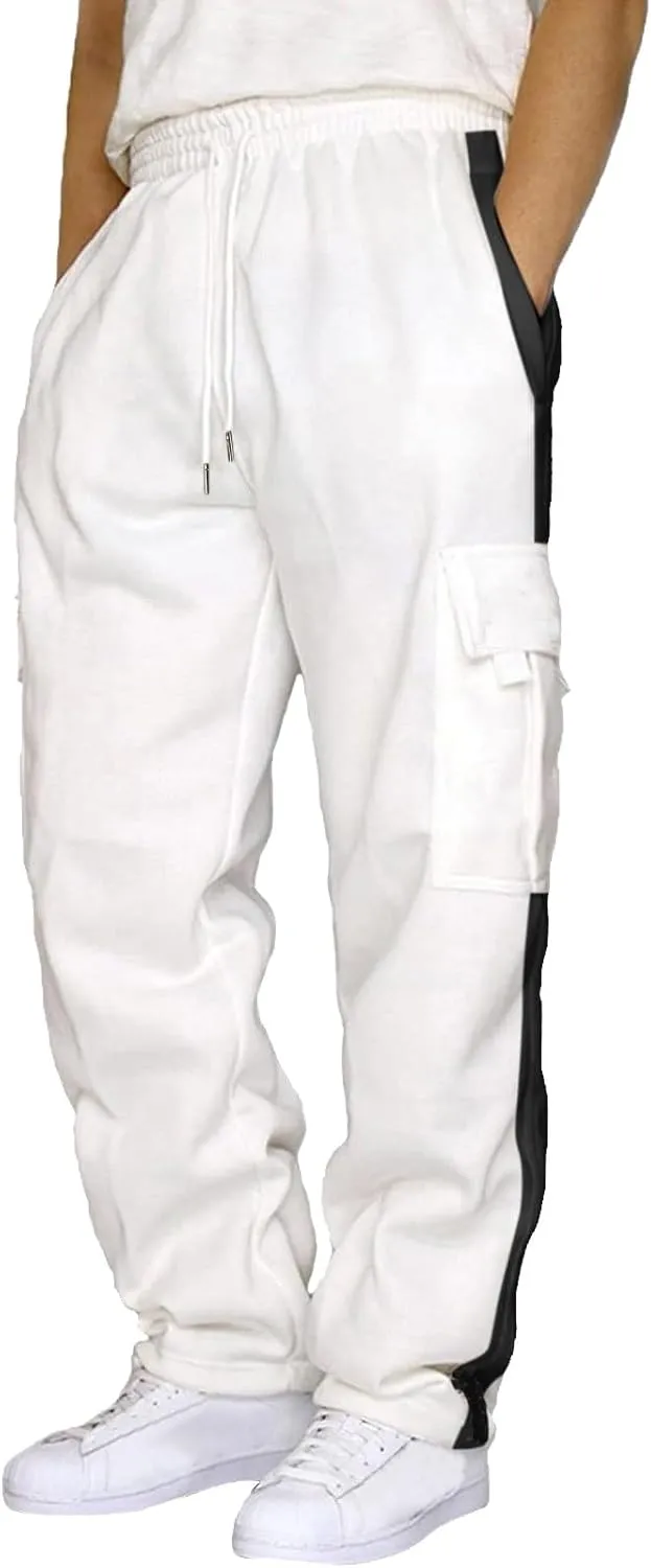 Mens Pants Joggers with Pockets, Casual Sweatpants, Drawstring Chino Pants Track Jogging Outdoor Cargo Pants