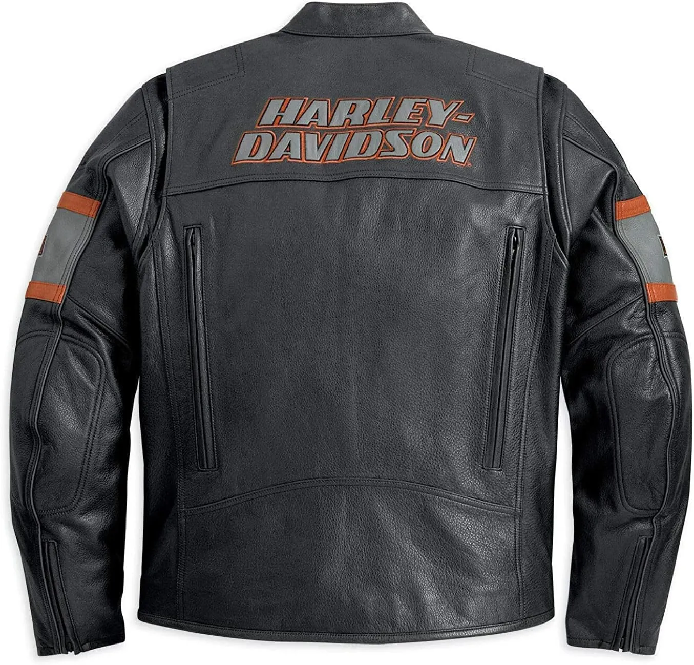 Mens Retro H-D Harley Vintage Motorcycle Leather Jacket, Classic Biker Wear Cafe Racer Leather Jacket for Men