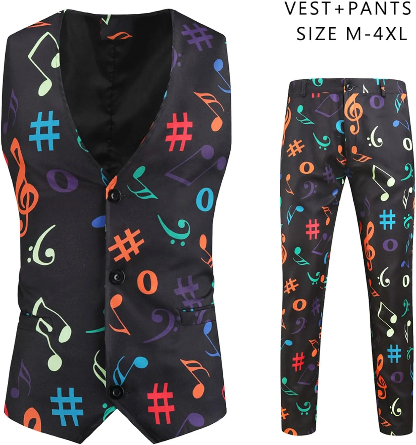 Mens Slim Fit 2 Piece Suit 3D Print One Button Jacket Vest Pants Set 2023 Fall Fashion Party Prom Tuxedo Suits