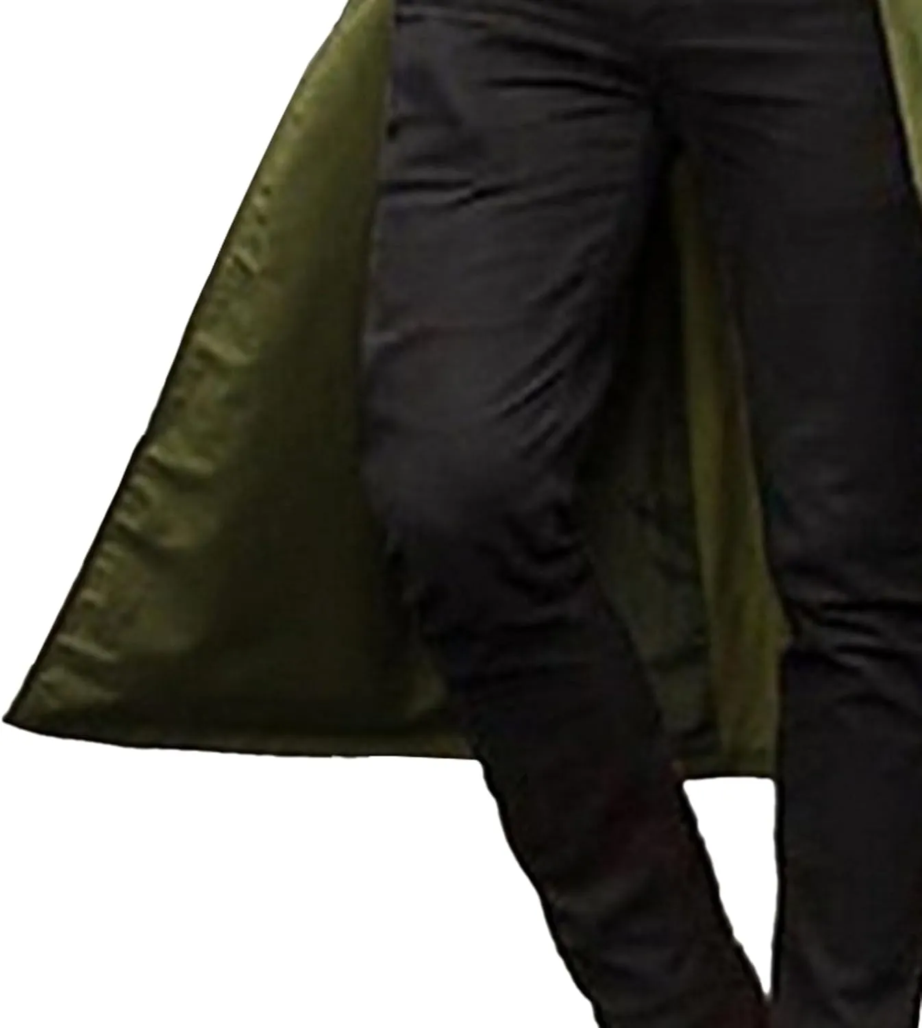 Men's Solid Color Trench Coat Casual Windproof Business Overcoat Single Breasted Windbreaker Long Jacket