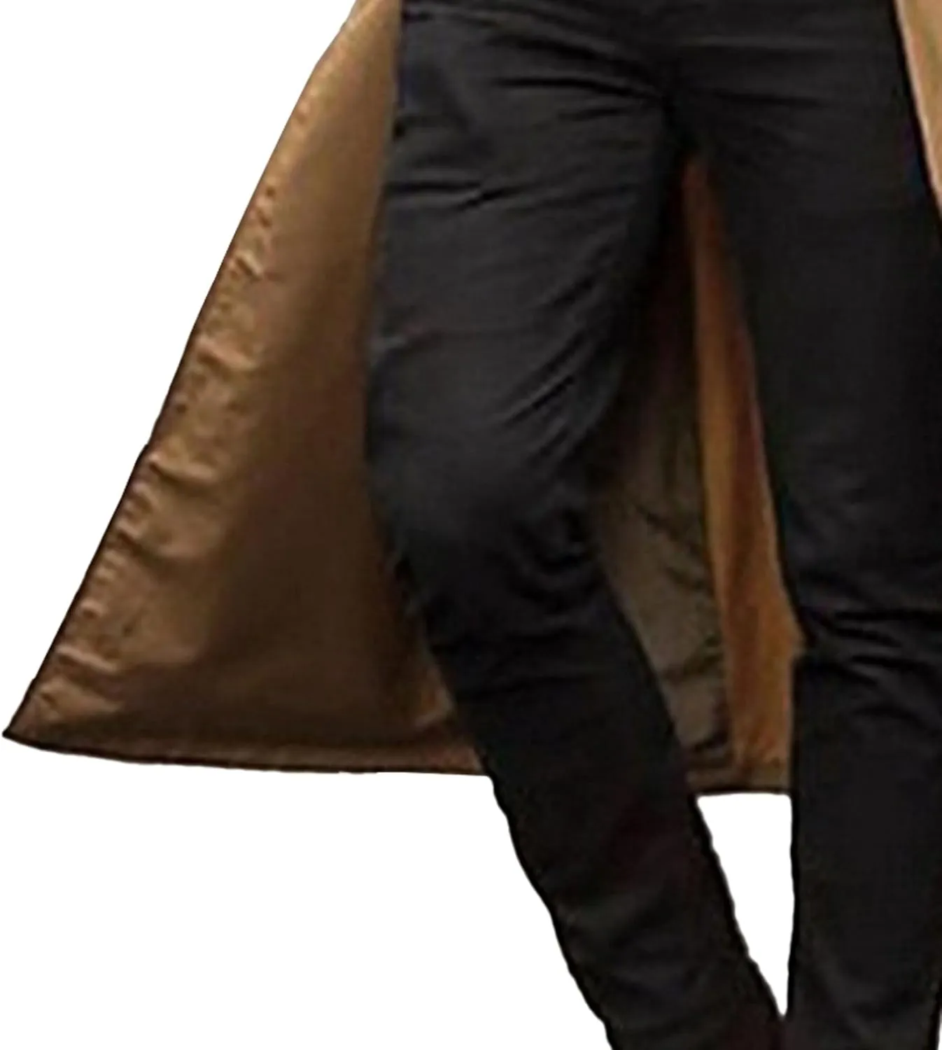 Men's Solid Color Trench Coat Casual Windproof Business Overcoat Single Breasted Windbreaker Long Jacket