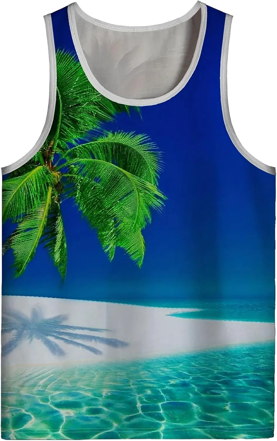 Mens Tank Tops Hawaiian Sleeveless Shirts Graphic Beach Coconut Tree Gym Tank Top