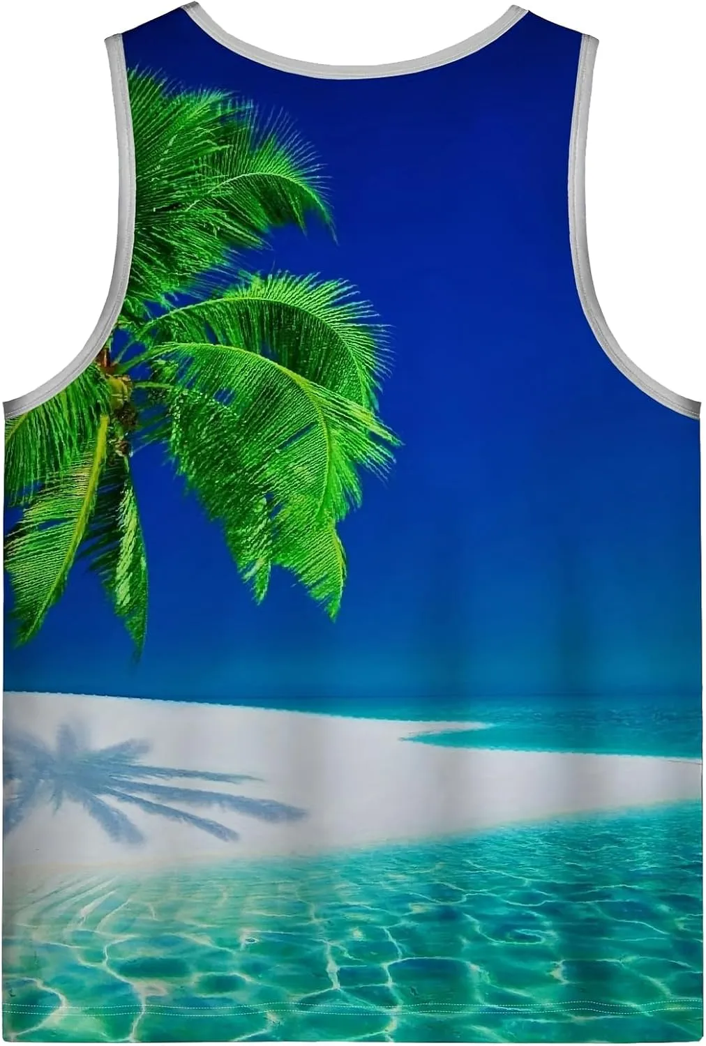 Mens Tank Tops Hawaiian Sleeveless Shirts Graphic Beach Coconut Tree Gym Tank Top