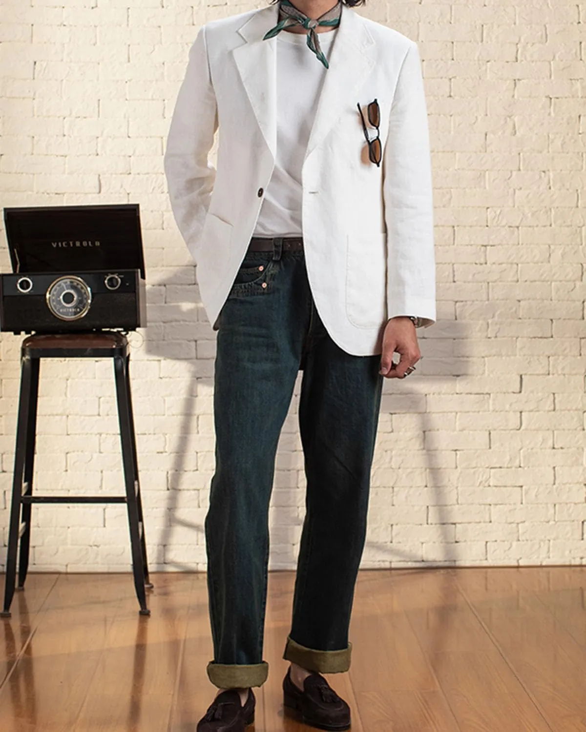 Mens Vintage Casual Linen Blazer Suit Jacket One Button Slim Fit Wedding Summer Lightweight