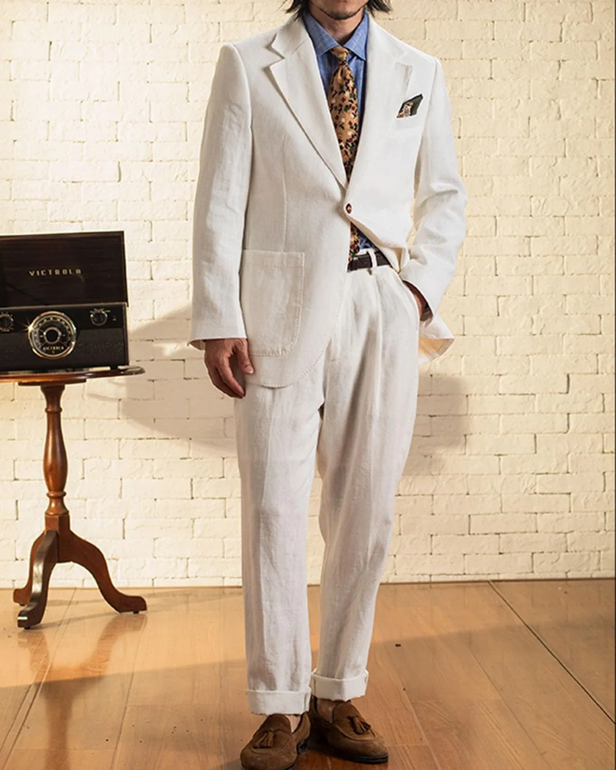 Mens Vintage Casual Linen Blazer Suit Jacket One Button Slim Fit Wedding Summer Lightweight